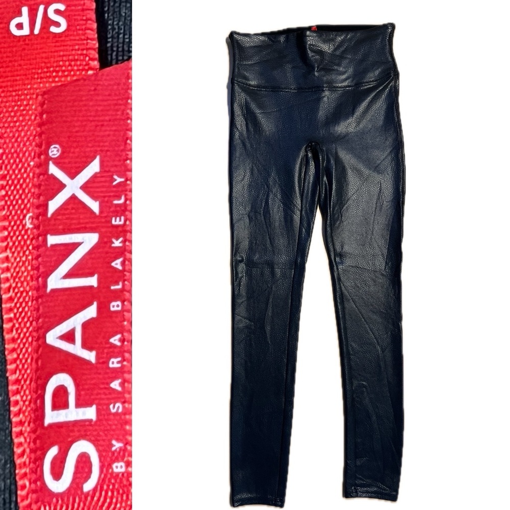 🐊⚫️Like New Spanx Faux Leather Crocodile /Lizard Leggings | Black | Small